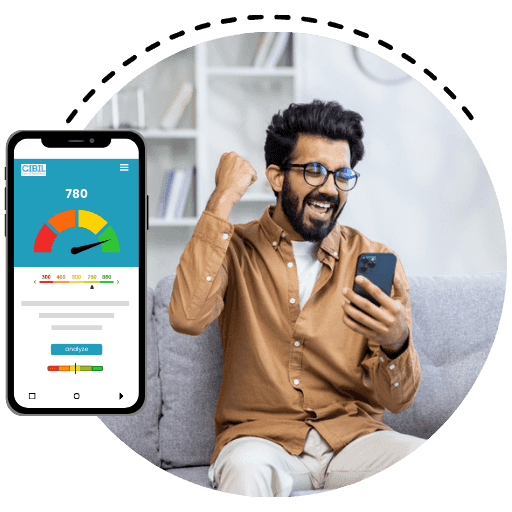 Person celebrating improved CIBIL score of 780